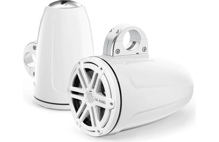 JL Audio M770-ETXv3-SG-WH, M Series Marine Tower  7.7" Coaxial Speakers, White Sport Grille, 100W