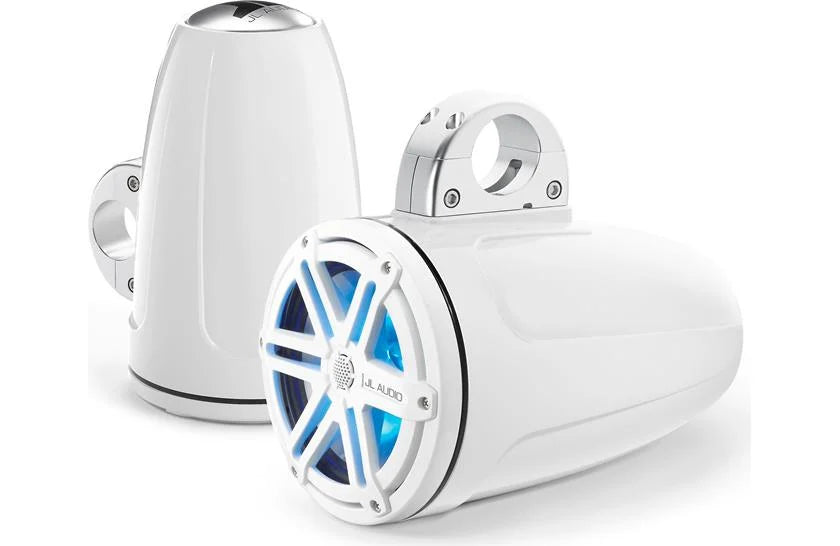 JL Audio MX770-ETXv3-SG-WLD-B, MX Series Marine 7.7" Tower Coaxial SpeakersWith LED, White Sport Grille, 70W