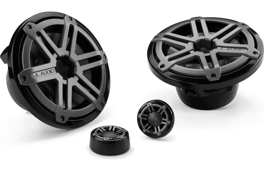 JL Audio M770-CCS-SG-TB, M Series Cockpit Marine 7.7" Component Speakers, Infinite Baffle, Titanium/Black Sport Grille, 100W