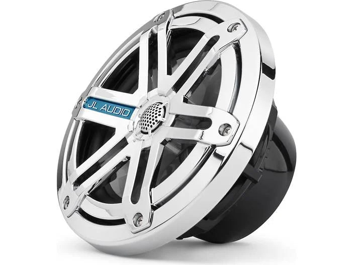 JL Audio MX650-CCX-SG-CLD-B, MX Series Narrow Flange 6.5" Marine Cockpit Coaxial Speakers With LED, Infinite Baffle, Chrome Sport Grille, 60W