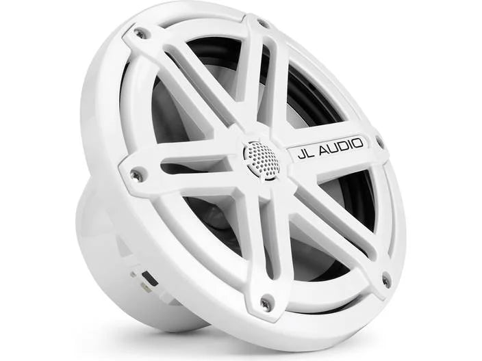 JL Audio MX770-CCX-SG-WH, MX Series Narrow Flange 7.7" Marine Cockpit Coaxial Speakers, Infinite Baffle, White Sport Grille, 70W