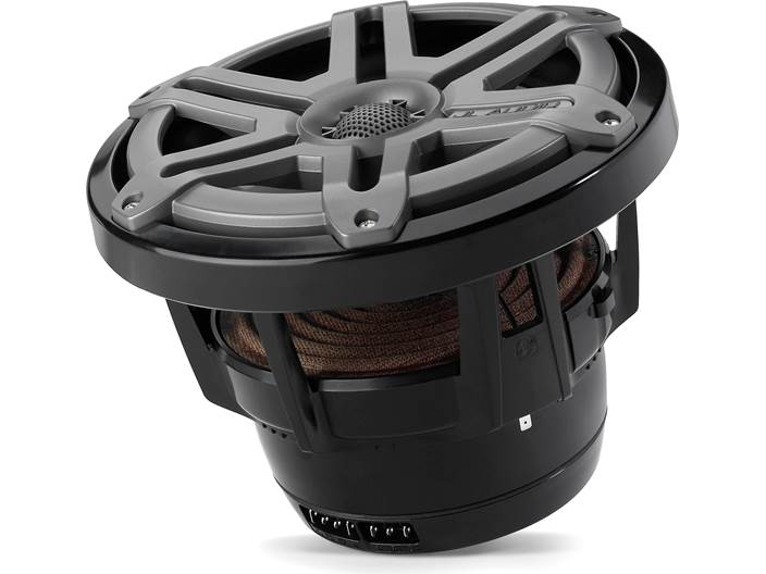JL Audio M880-CCX-SG-TB, M Series Marine 8.8" Cockpit Coaxial Speakers, Infinite Baffle, Titanium/Black Sport Grille, 125W
