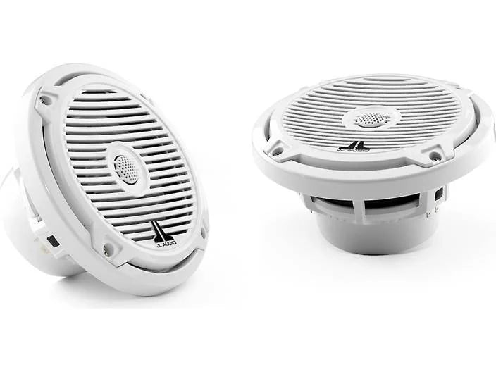 JL Audio MX650-CCX-CG-WH, MX Series Narrow Flange 6.5" Marine Cockpit Coaxial Speakers, Infinite Baffle, White Classic Grille, 60W