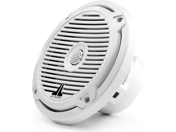 JL Audio MX650-CCX-CG-WH, MX Series Narrow Flange 6.5" Marine Cockpit Coaxial Speakers, Infinite Baffle, White Classic Grille, 60W