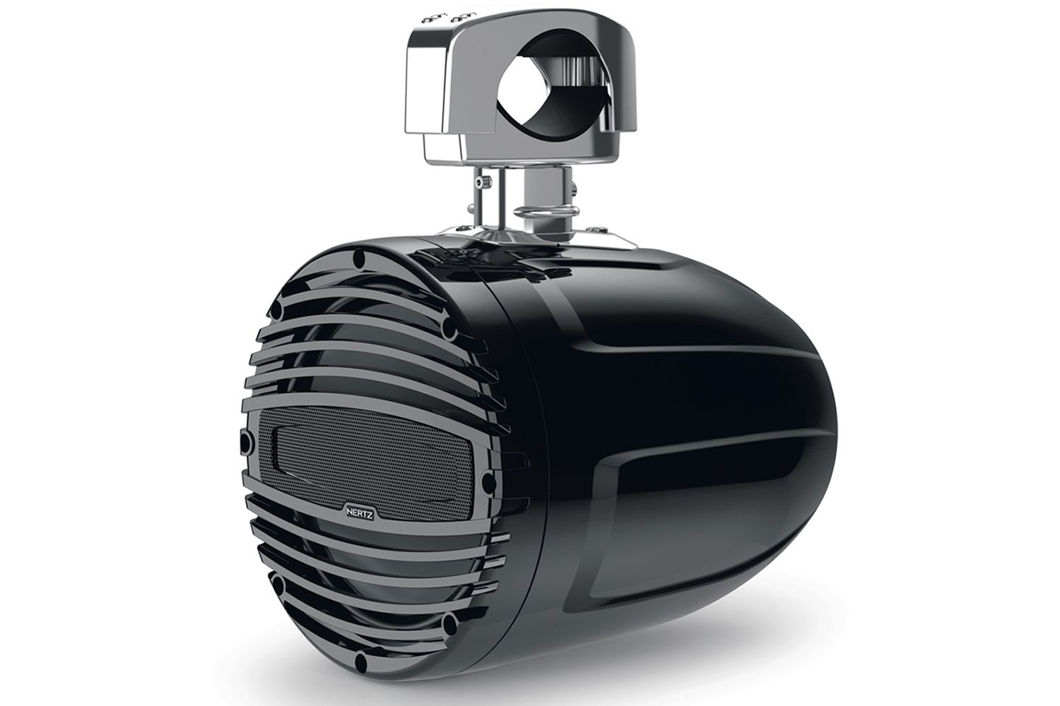 Hertz HTX 8 M-CL-TC.2, 8" Marine Coaxial Tower Speaker w/ Clamp - Black Grille
