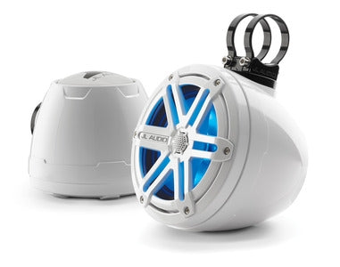 JL Audio PS650-VeX-SG-WGW-LDB, PS Series 6.5" Enclosed Coaxial Speakers With LED, White Sport Grille, 60W