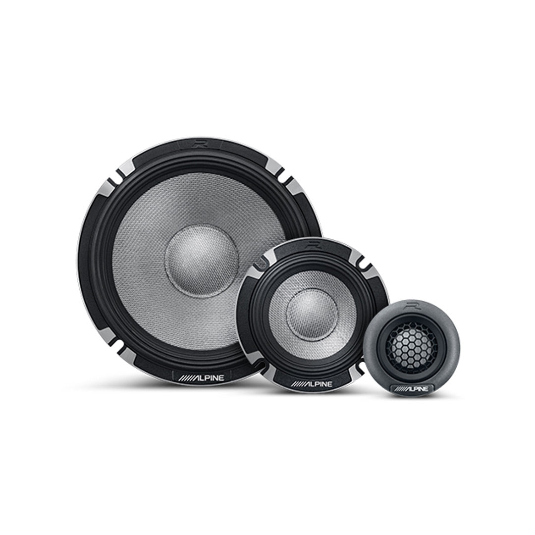 Alpine R2-S653, R Series 6.5" Pro 3-Way Hi-Res Component Speakers - 300W