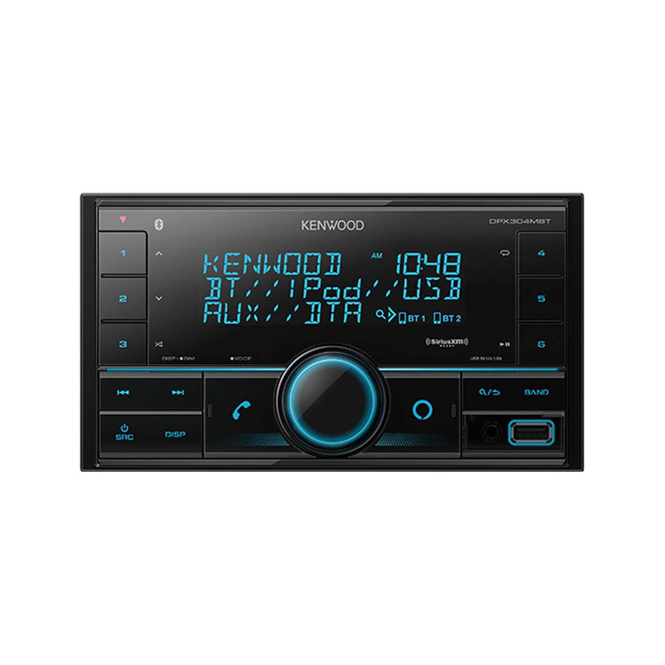 Kenwood DPX304MBT, Double Din Digital Media Receiver w/ Bluetooth, Front USB, SiriusXM Ready - Alexa Built-in (Does not play CDs)
