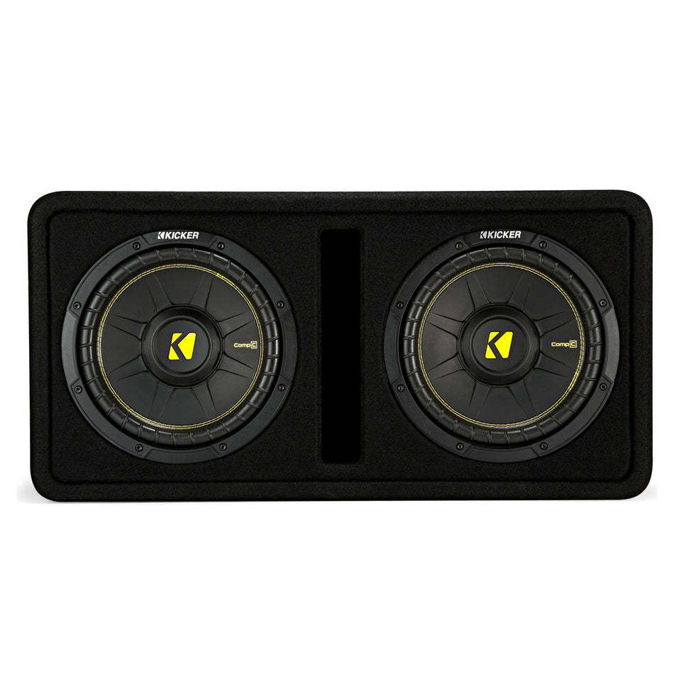 Kicker DCWC122, Dual CompC 12" Subs in Vented Enclosure, 2-Ohm, 600W (44DCWC122)