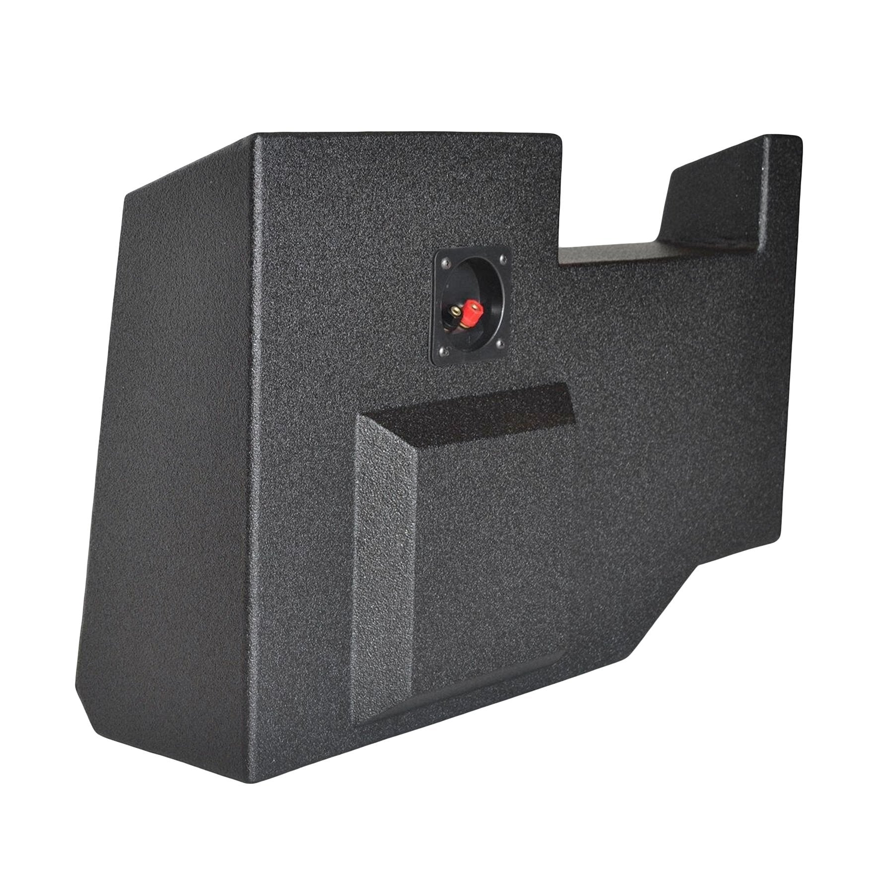 SoundBox Chevy Silverado/ GMC Sierra Crew Cab 2014-2018 Single 10" Downfire Subwoofer Enclosure, BedLiner Finish