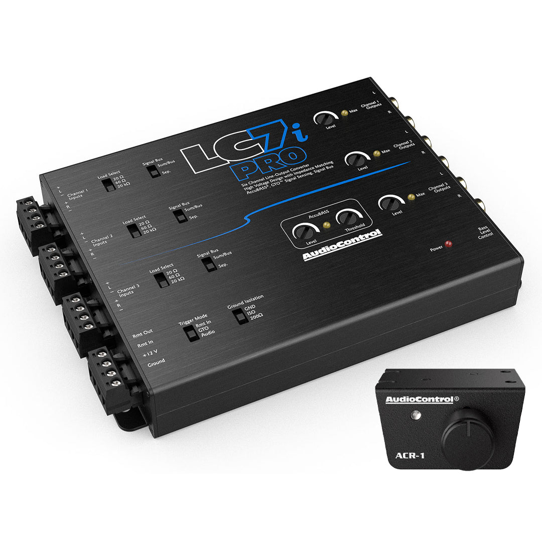 AudioControl LC7i Pro, 6 CH Line Out Converter w/ AccuBass & ACR-1 Dash Remote