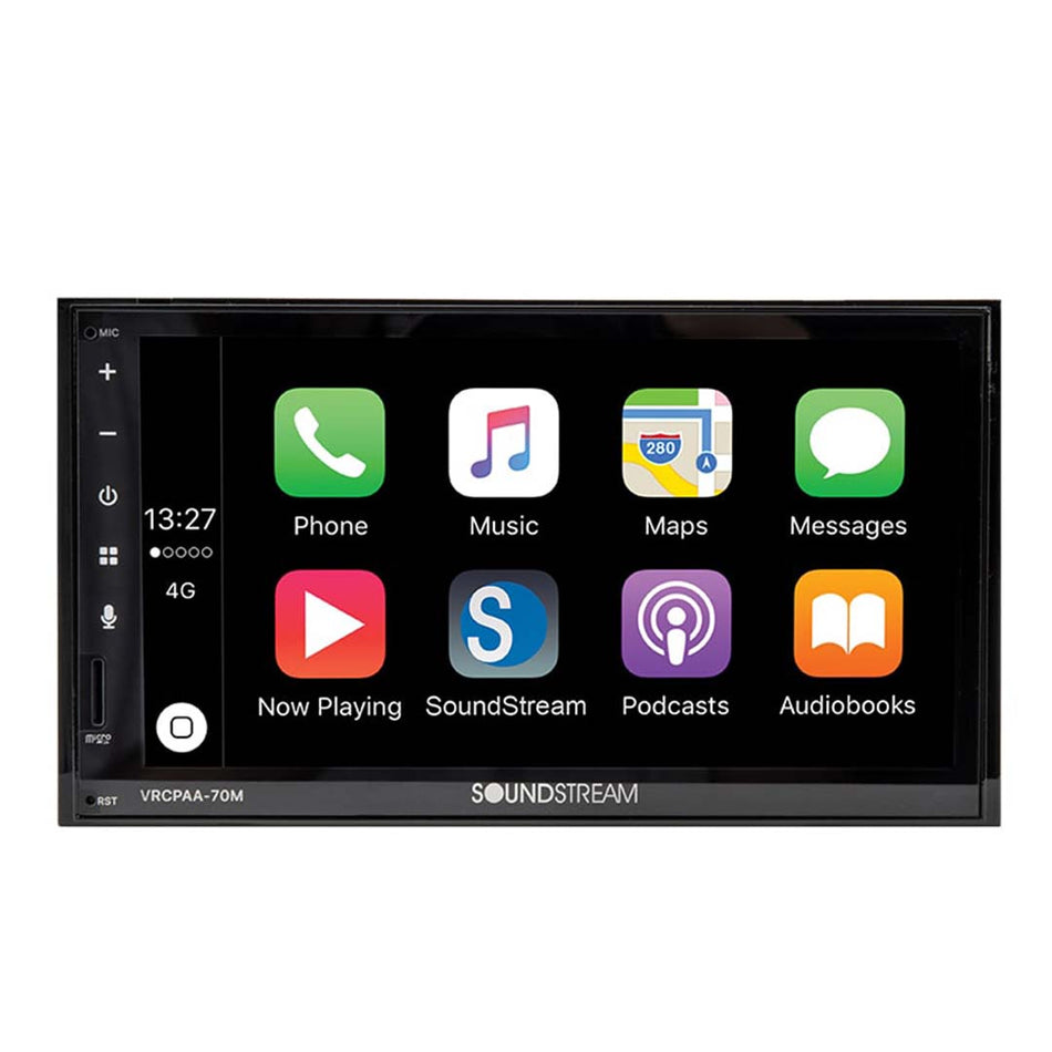 Soundstream VRCPAA-70M, 7" Mechless Multimedia Receiver w/ CarPlay and Android Auto