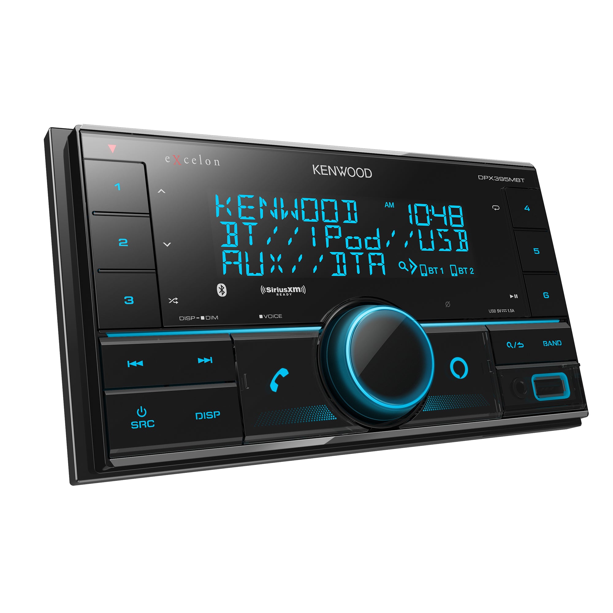 Kenwood DPX395MBT, Double DIN Bluetooth Digital Media Receiver w/ Front USB (Does Not Play CDs)