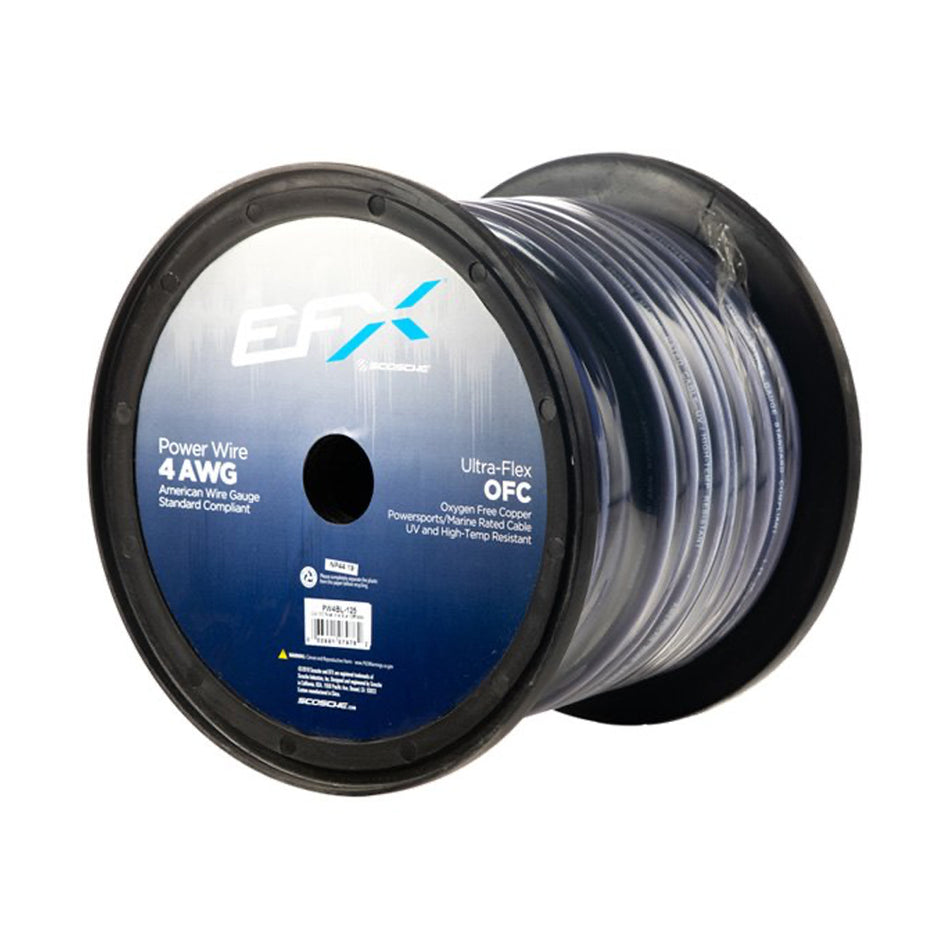 EFX by Scosche PW4BL-125, 4GA OFC Power Wire, Blue (125ft spool)