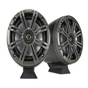 Kicker KMFC65, KMFC65 (165mm) Flat-Mount Marine Cans with 45KM654L speaker pair; charcoal grill on black can (46KMFC65)