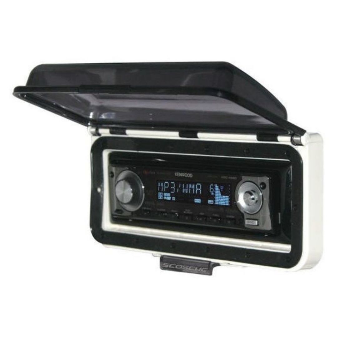 Scosche ACM3, Marine Cover, Universal DIN w/ Flip-Up Door, Black