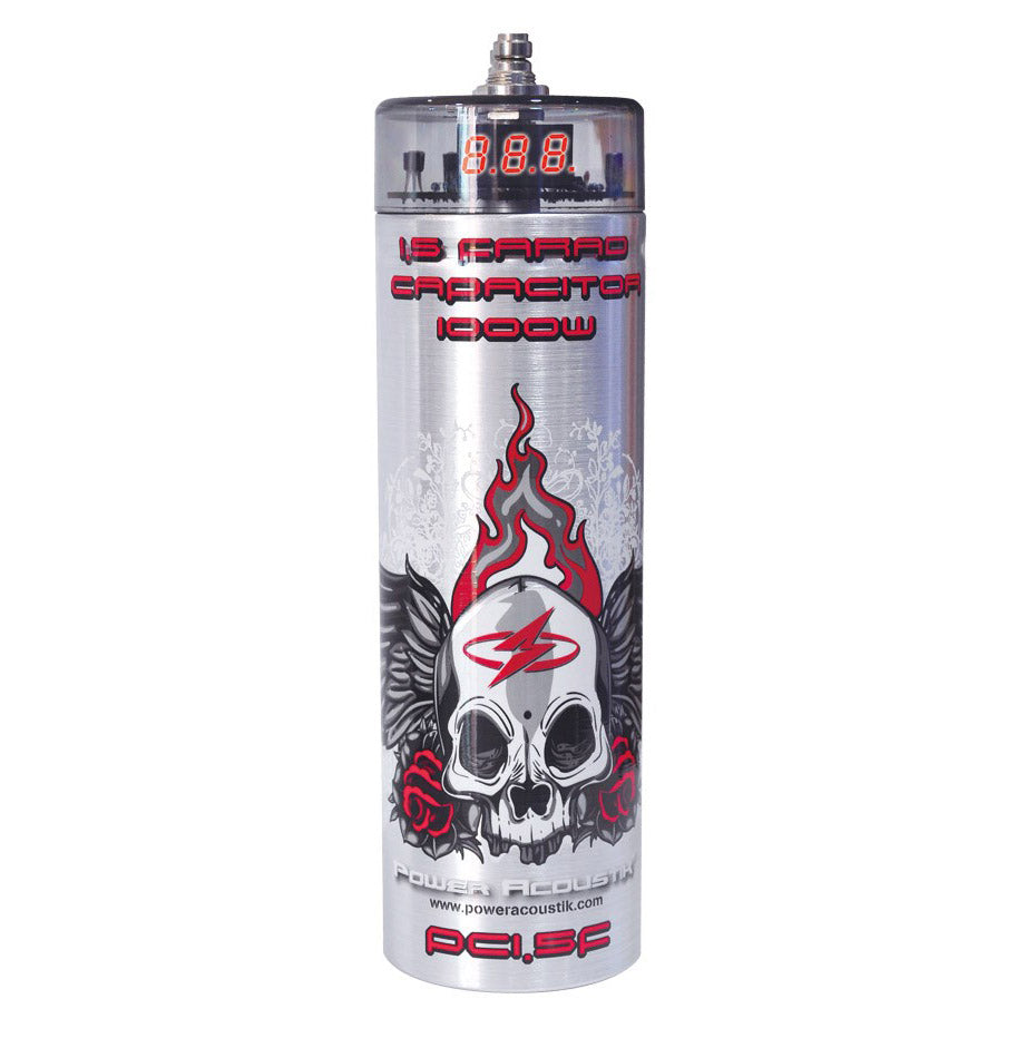 Power Acoustik PC1.5F, 1.5 Farad Capacitor w/LED Display