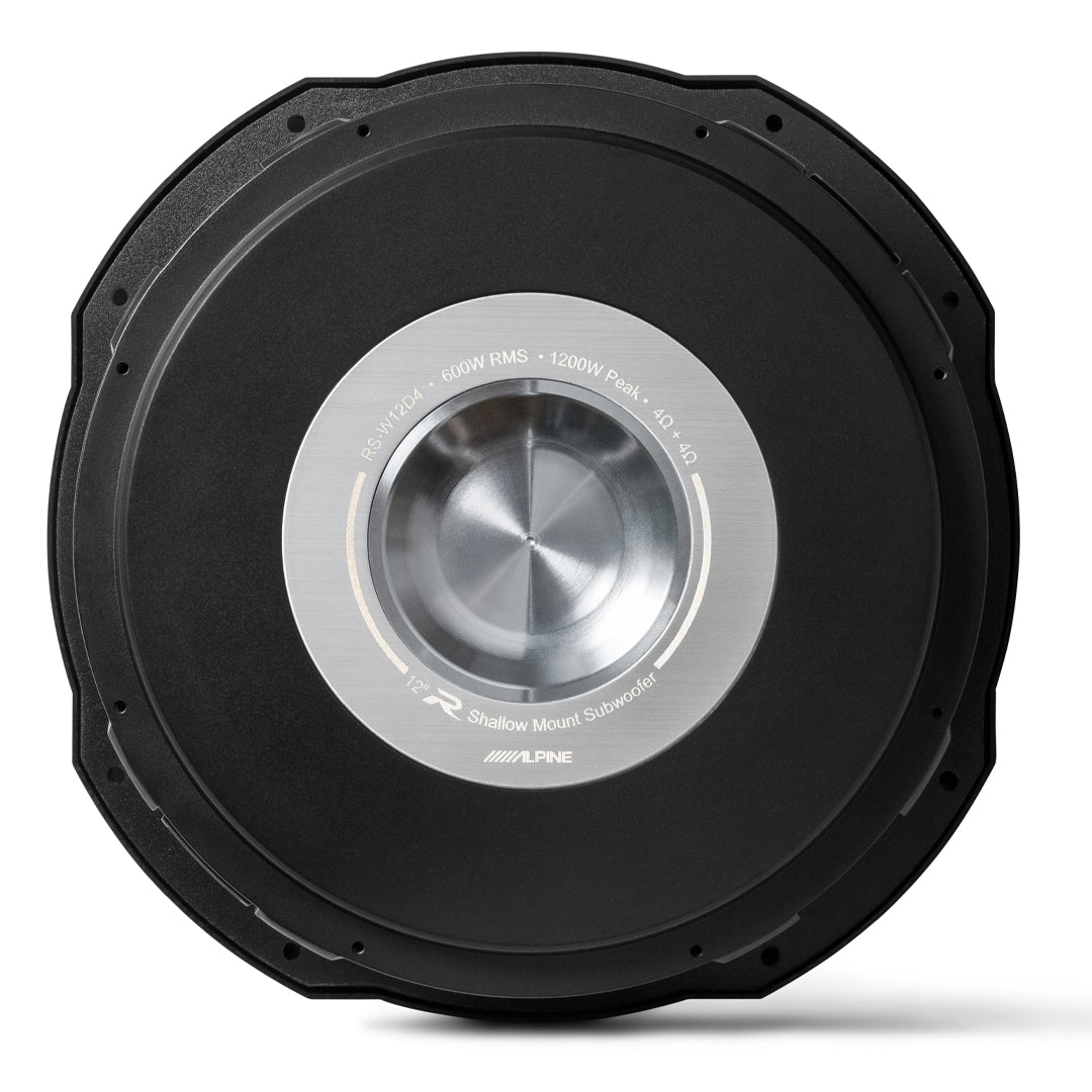 Alpine RS-W12D4, R Series 12" Dual 4 Ohm Voice Coil Shallow Subwoofer, 600 Watts