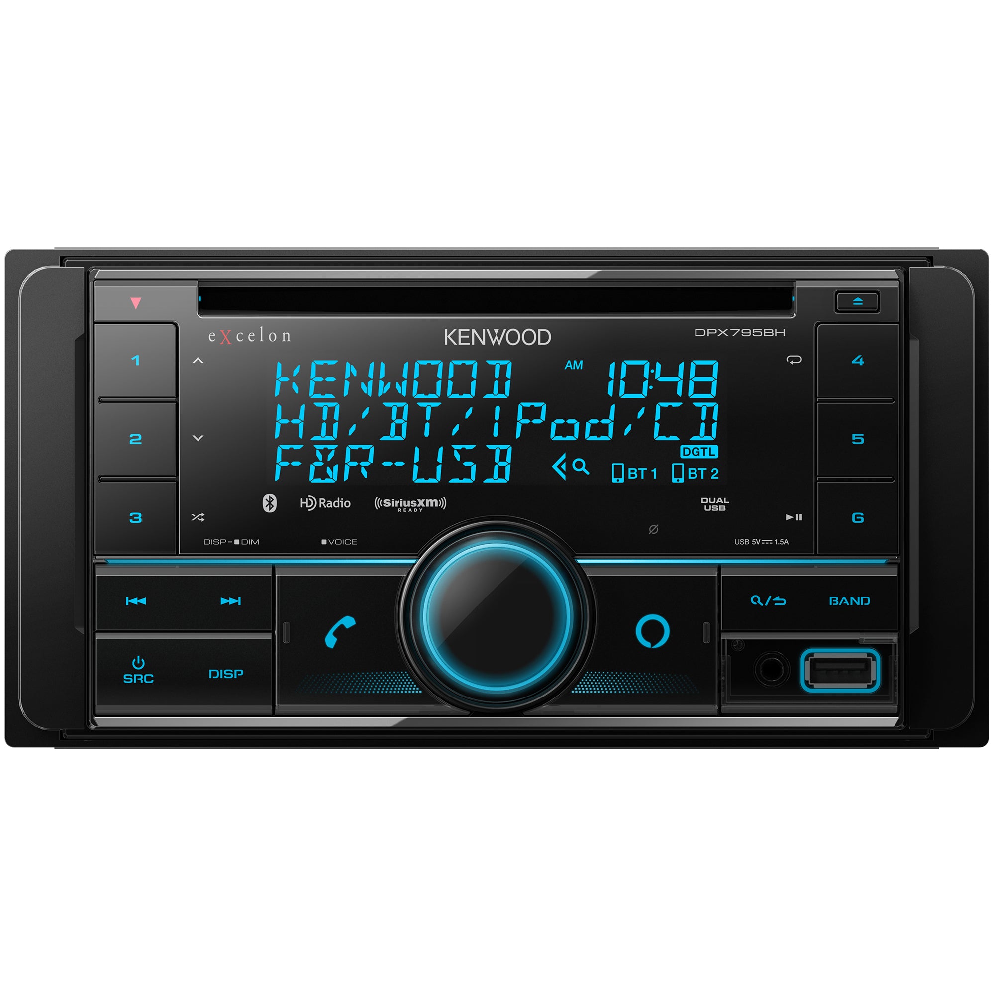 Kenwood DPX795BH, eXcelon Double DIN Bluetooth CD Receiver w/ HD Radio