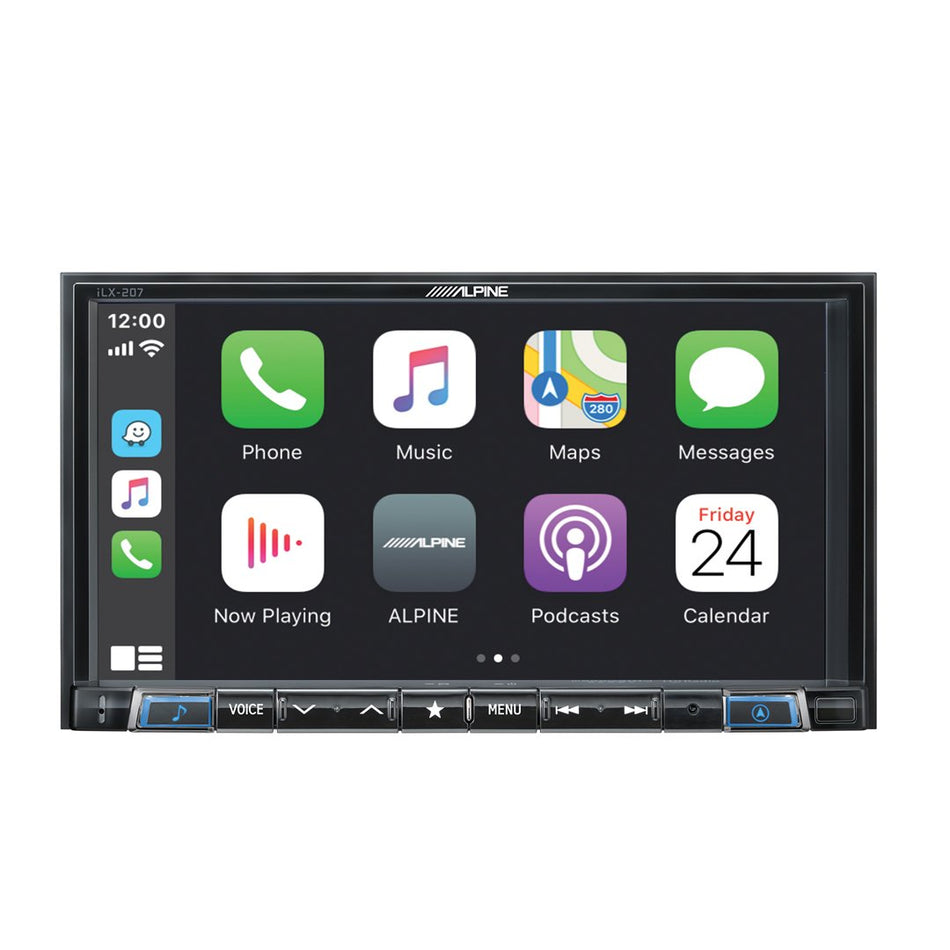 Alpine iLX-207, 7" 2DIN Digital Media Receiver w/ CarPlay & Android Auto (OB)
