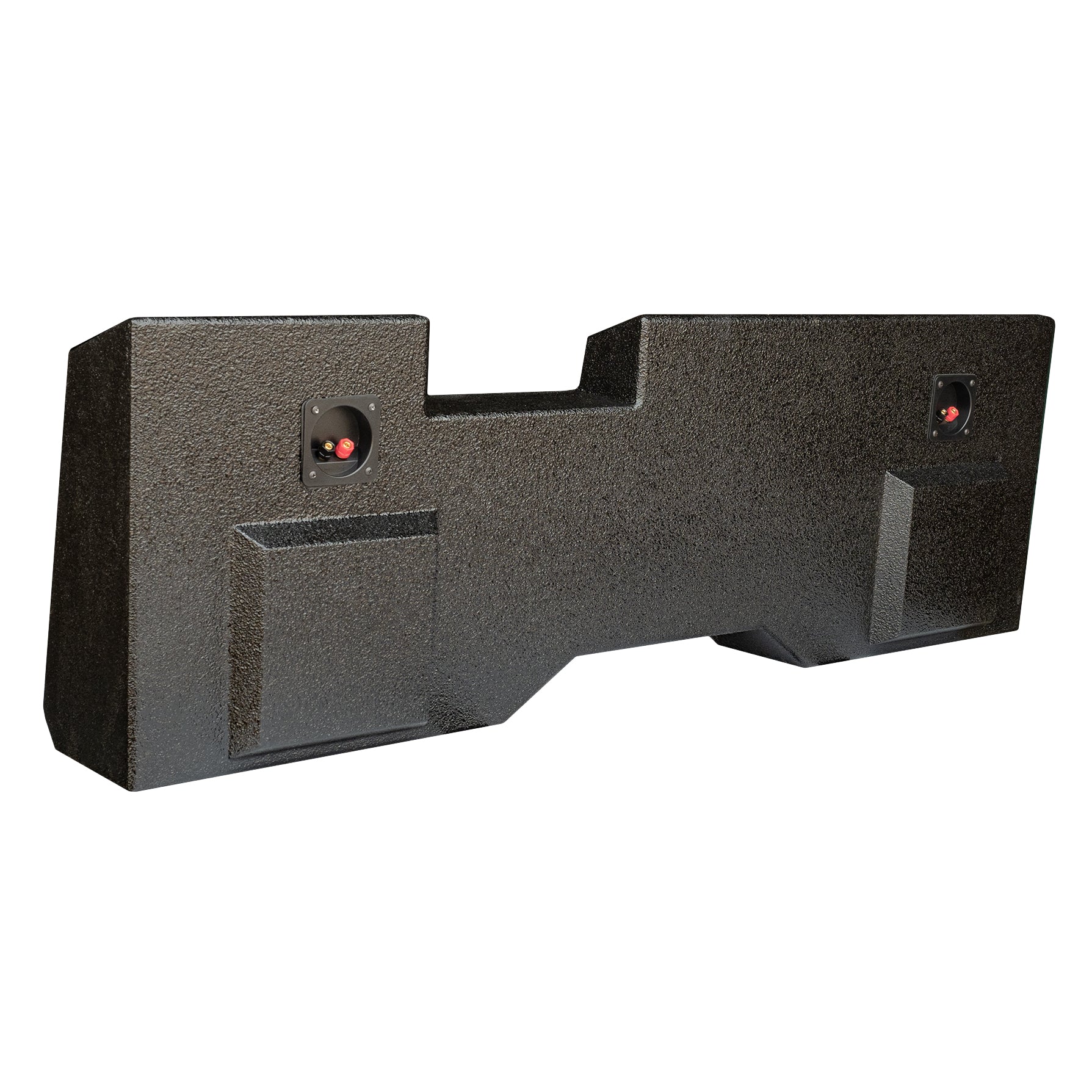 SoundBox Chevy Silverado/ GMC Sierra Crew Cab 2014-2018 Dual 12" Downfire Subwoofer Enclosure, BedLiner Finish