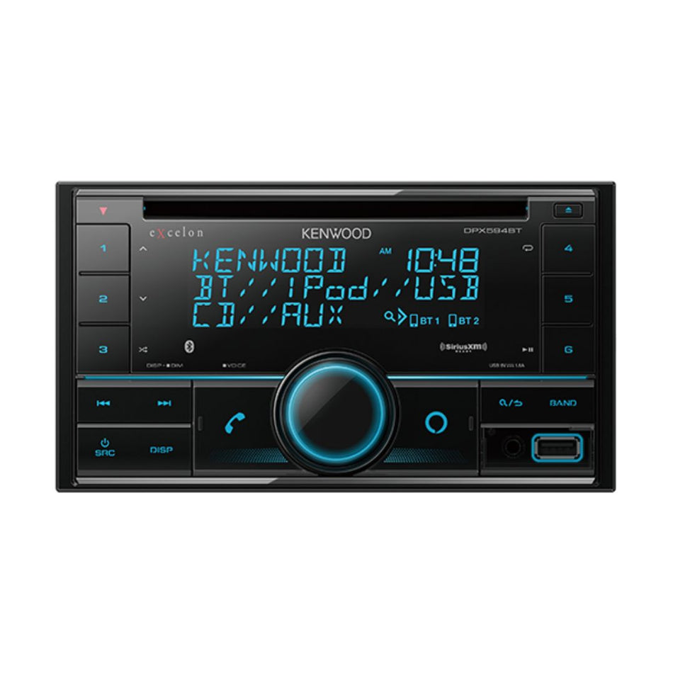 Kenwood DPX594BT, eXcelon Double Din CD Receiver w/ Bluetooth, Front USB, SiriusXM Ready - Alexa Built-in