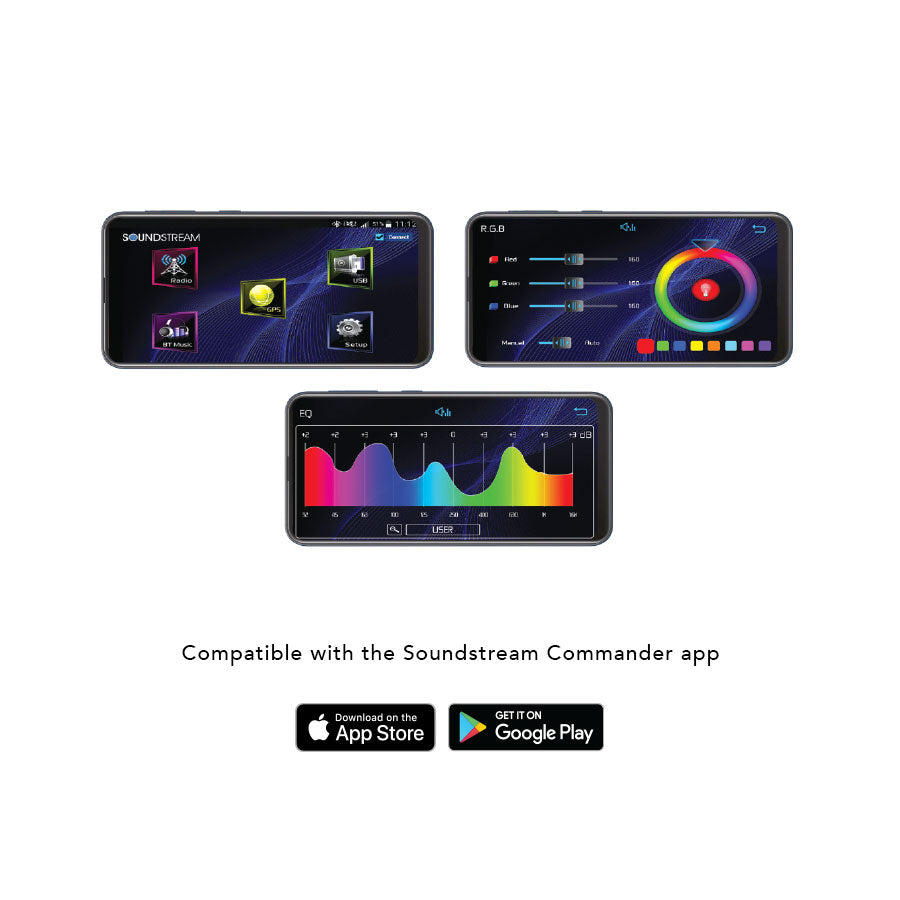 Soundstream VM-26BP, 1-DIN Digital Audio Head Unit, USB/SD, Bluetooth, Phone Holder w/APP