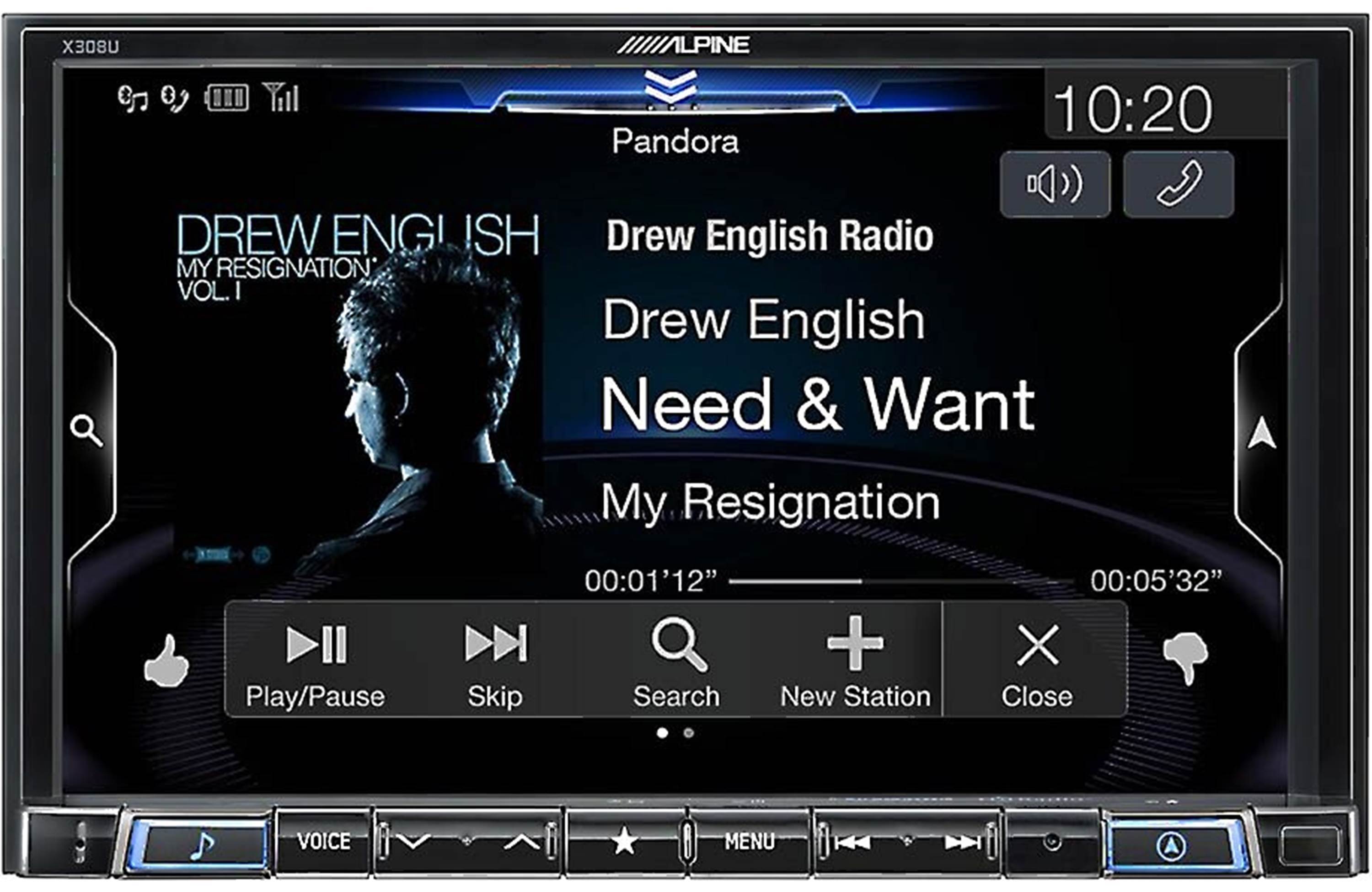 Alpine X308U, 8" Mech-less Navigation Receiver w/ CarPlay & Android Auto (OB)