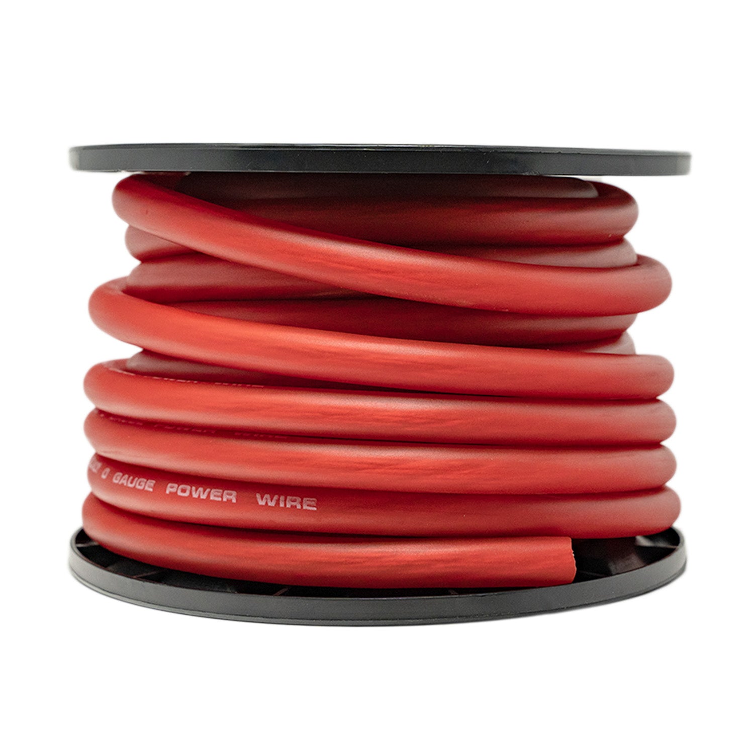 SoundBox CW0-50R, 0 Gauge 50' CCA Amplifier Power / Ground Wire Spool, Red