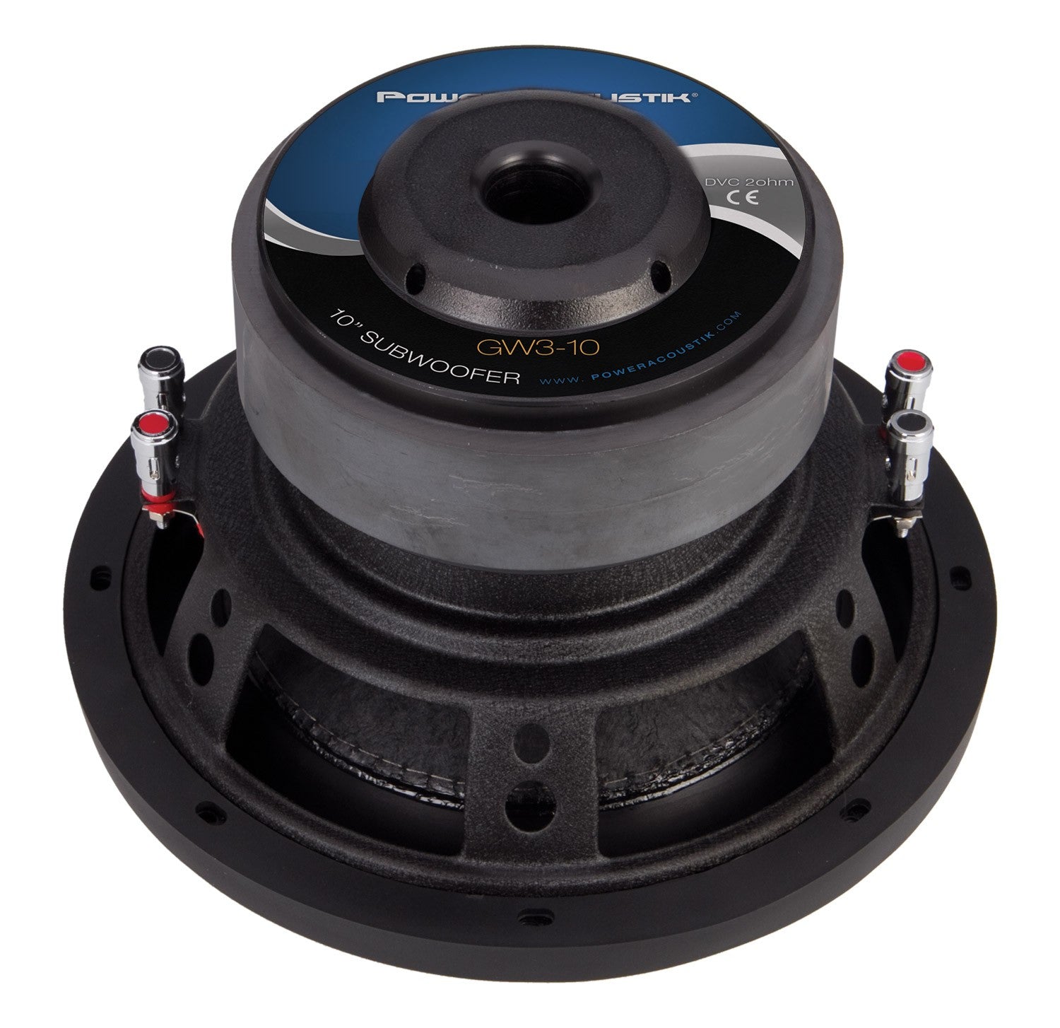 Power Acoustik GW3-10, 10" Dual 2 Ohm Twisted Woven Flax Fiber Cone Subwoofer - 2200W