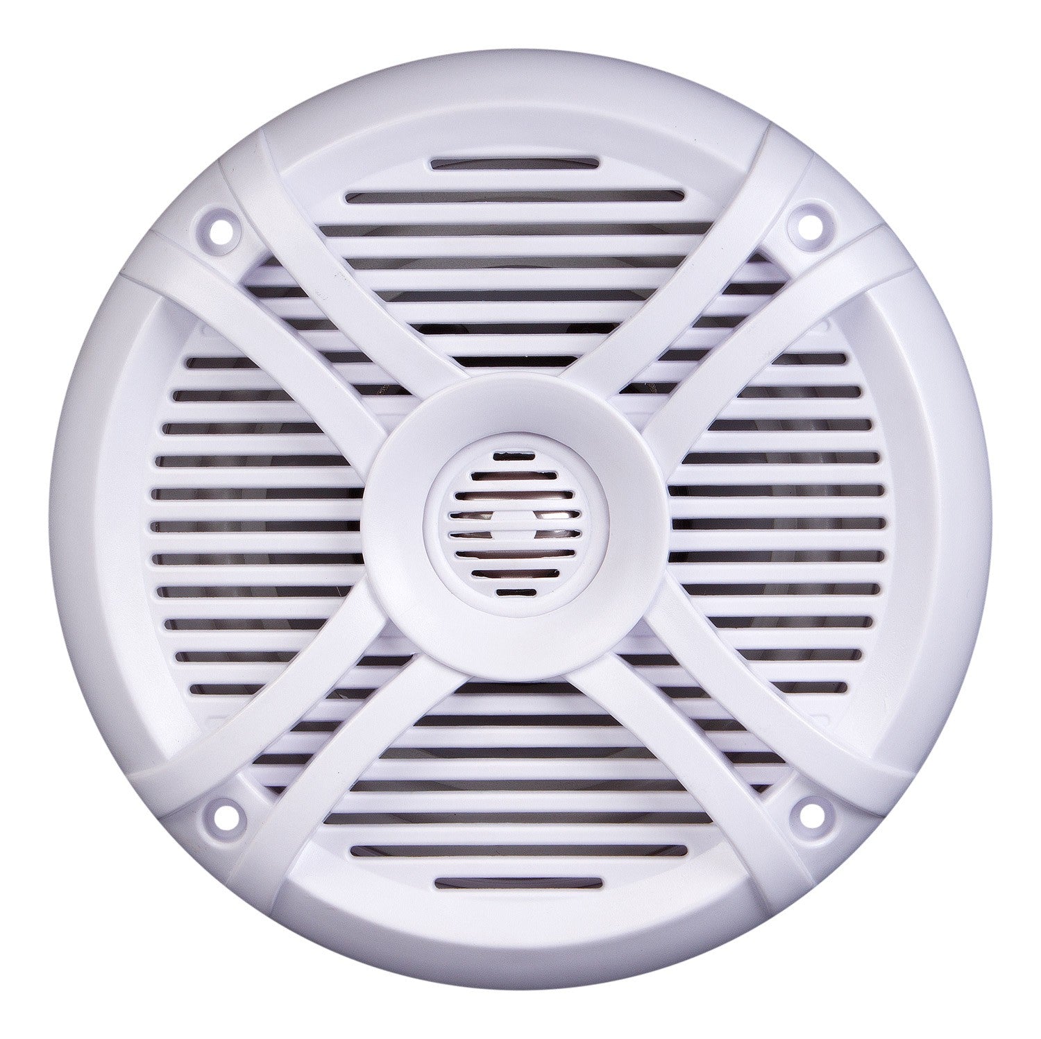 Power Acoustik MF-65WT, Marine Grade 6.5" Coaxial Speaker, White & Titanium Grills
