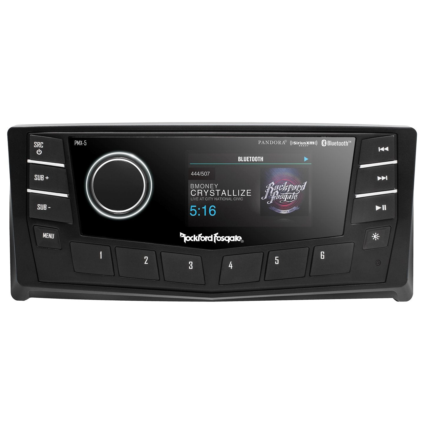 Rockford Fosgate PMX-5CAN, Punch 1.75 Din 2.7" Wet Bonded IPx6 Color Media Receiver