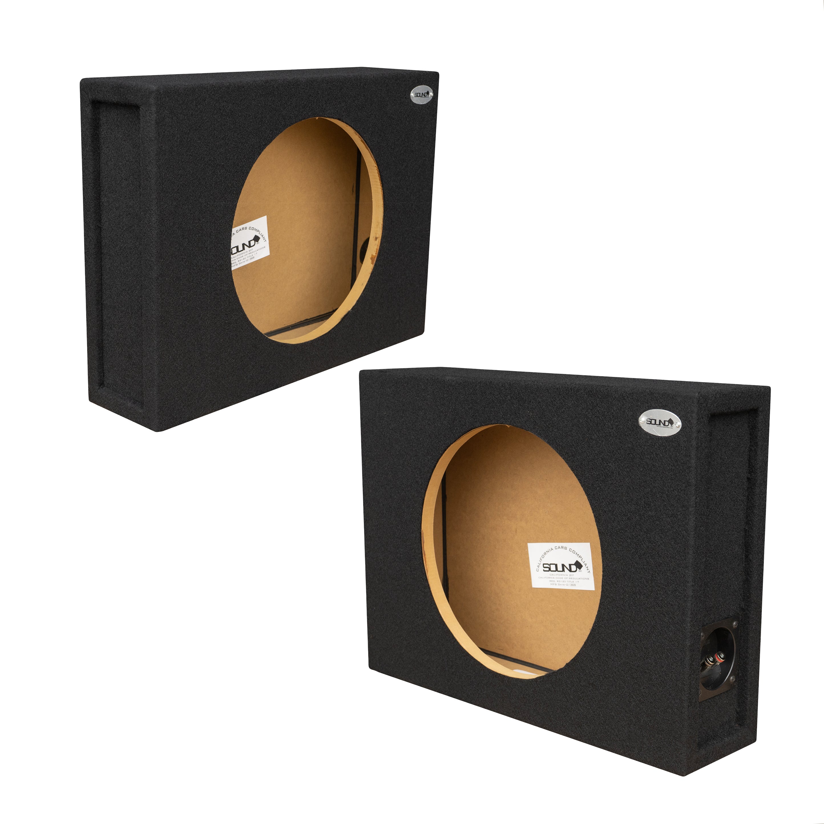 SoundBox Universal Single 12" Sealed Subwoofer Enclosure, Shallow Truck (Pair)