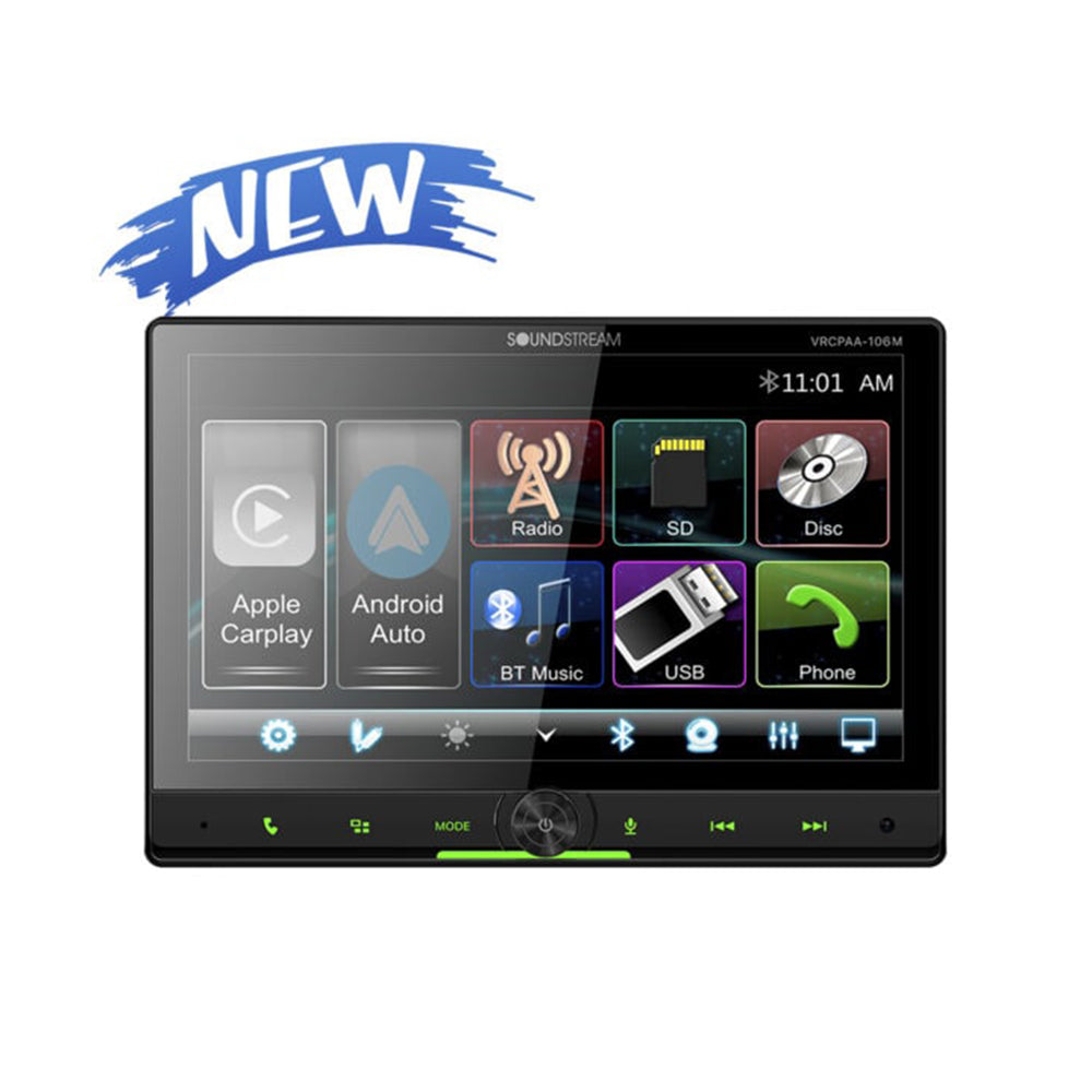 Soundstream VRCPAA-106M, 10.6" Multimedia Receiver w/ CarPlay and Android Auto