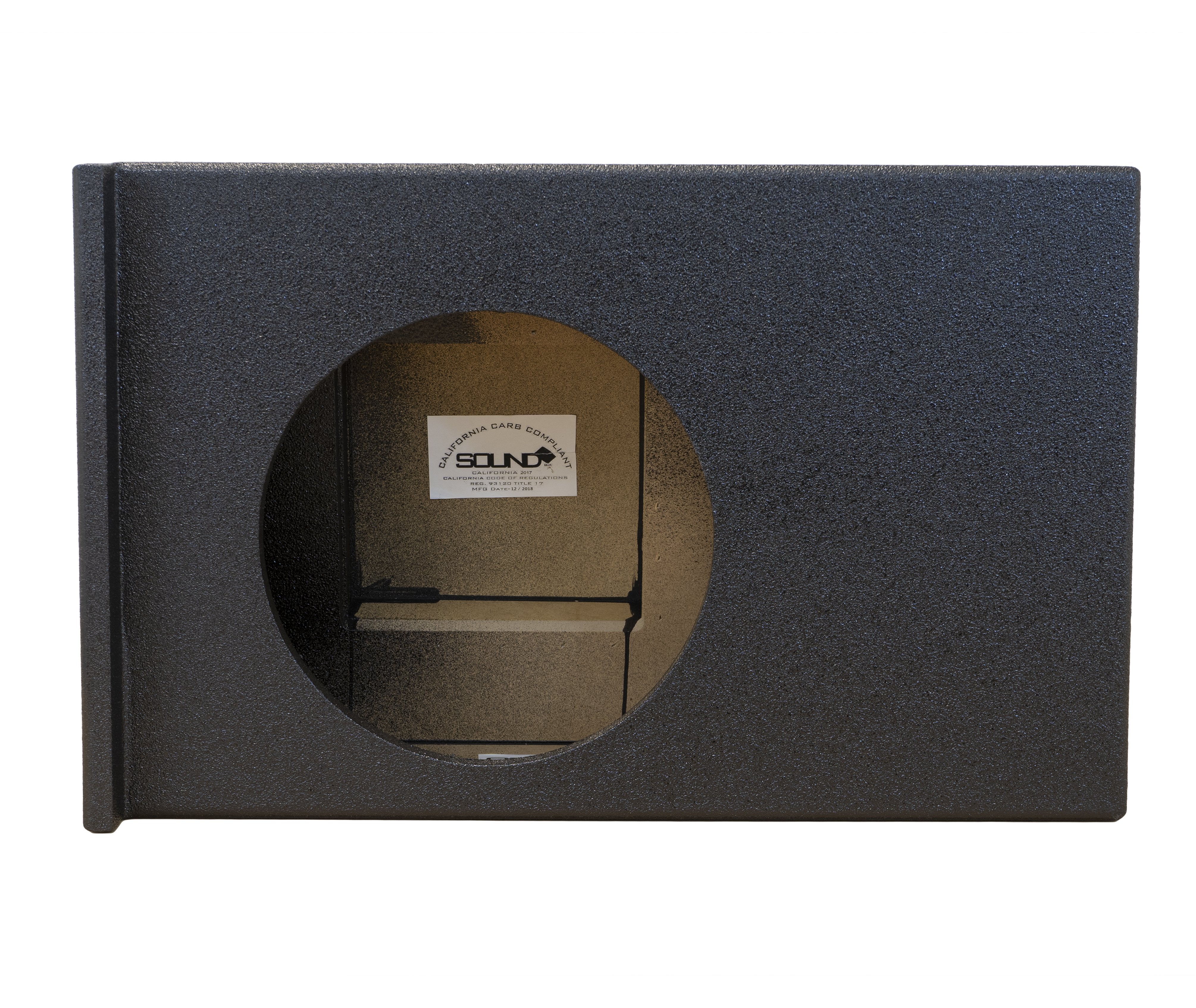 SoundBox Chevy Silverado/ GMC Sierra Crew Cab 2008-2013 Single 12" Downfire Subwoofer Enclosure, BedLiner Finish