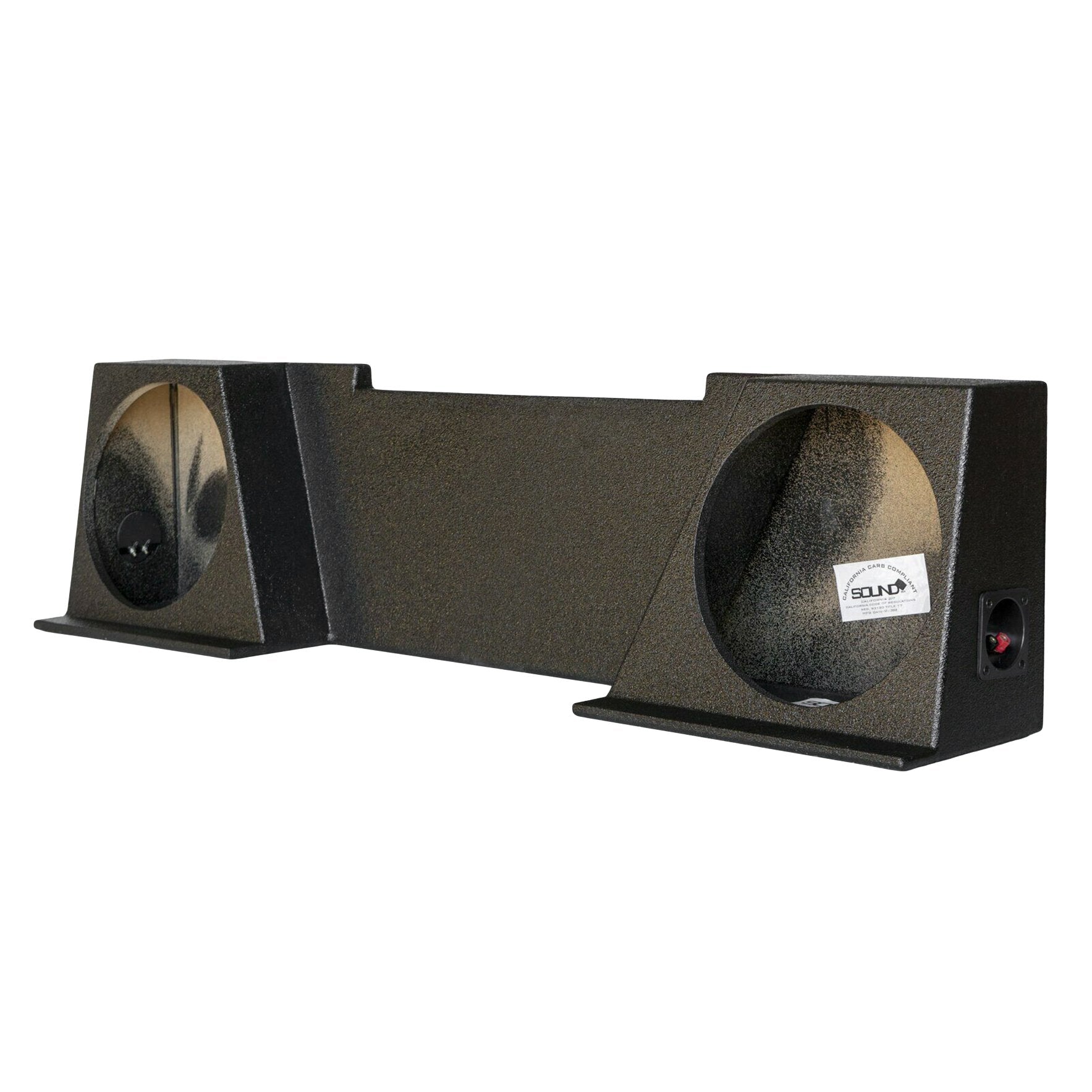 SoundBox Chevy Silverado /GMC Sierra Extended Cab 2008-2013 Dual 12" Downfire Subwoofer Enclosure, BedLiner Finish