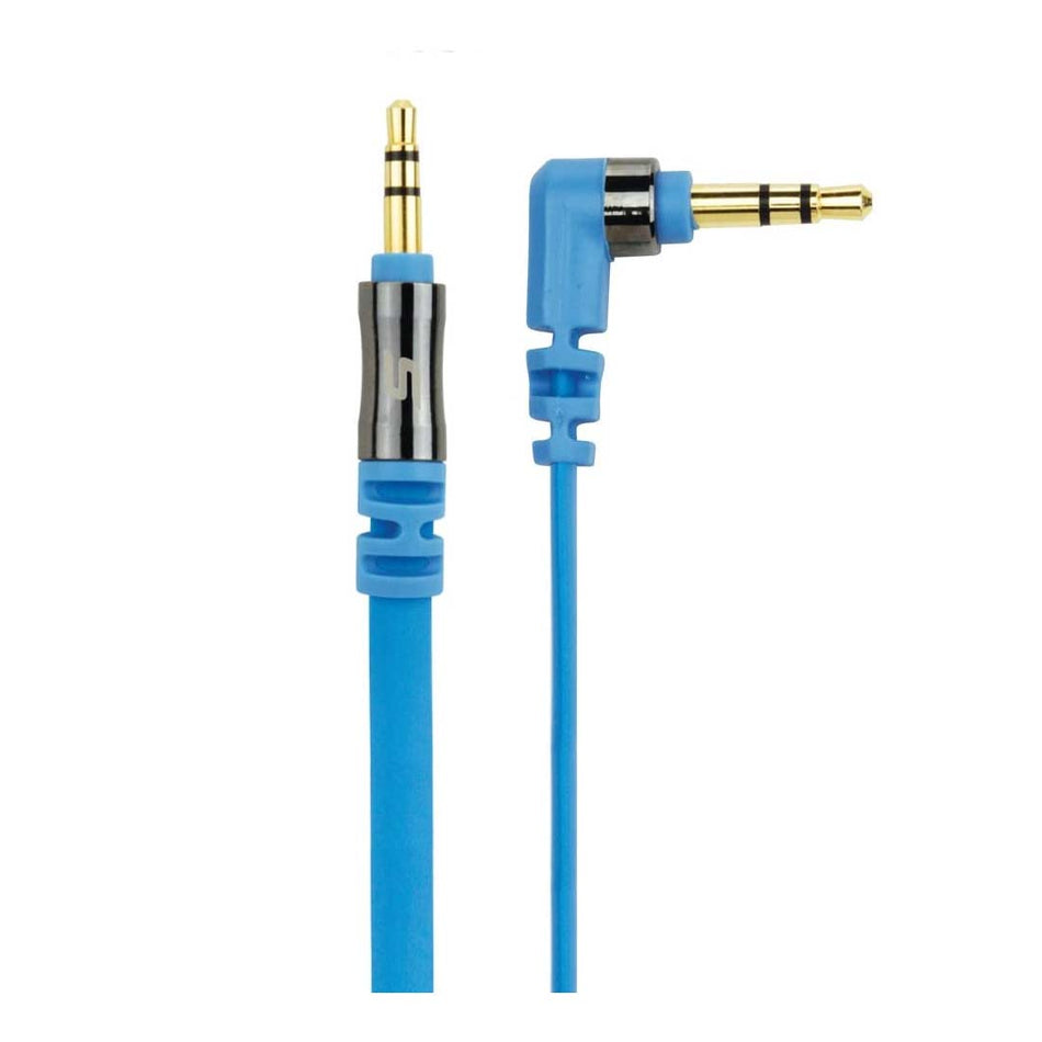 Scosche AUX3FBL, 90 Degree Angle 3.5mm Audio Cable (Blue)