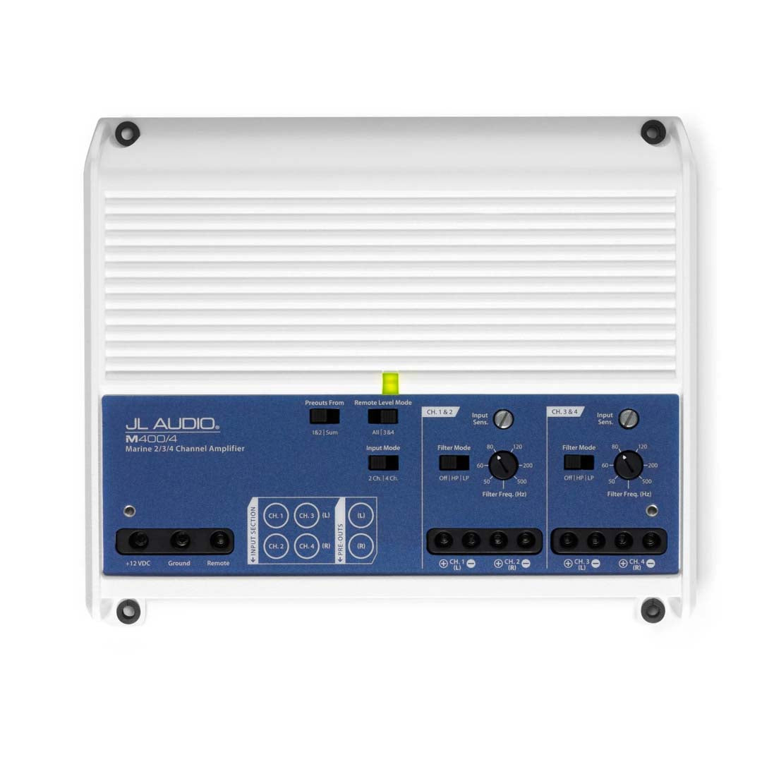 JL Audio M400/4, M Series Class D Marine Full Range 4-Ch Amplifier