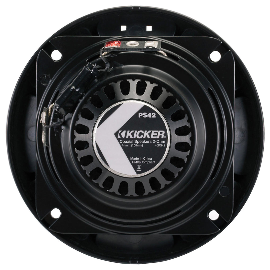 Kicker PS42, PS Series 4" PowerSports Weather-Proof Coaxial Speakers, 2-Ohm (40PS42)