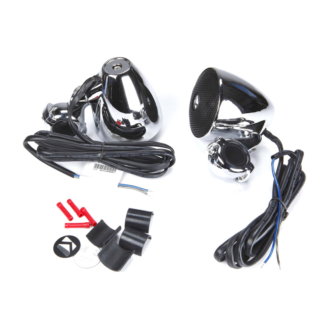 Kicker PSM3, PSM 3" 2-Ohm Powersports Weatherproof Enclosed Mini System - Chrome (47PSM32)