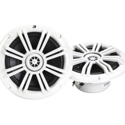 Kicker KM604W, KM 6.5" Marine Coaxial Speakers w/ 1/2" (13mm) Tweeters, White,4-Ohm (41KM604W)