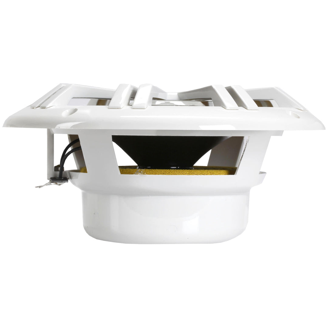 Kicker KM604W, KM 6.5" Marine Coaxial Speakers w/ 1/2" (13mm) Tweeters, White,4-Ohm (41KM604W)