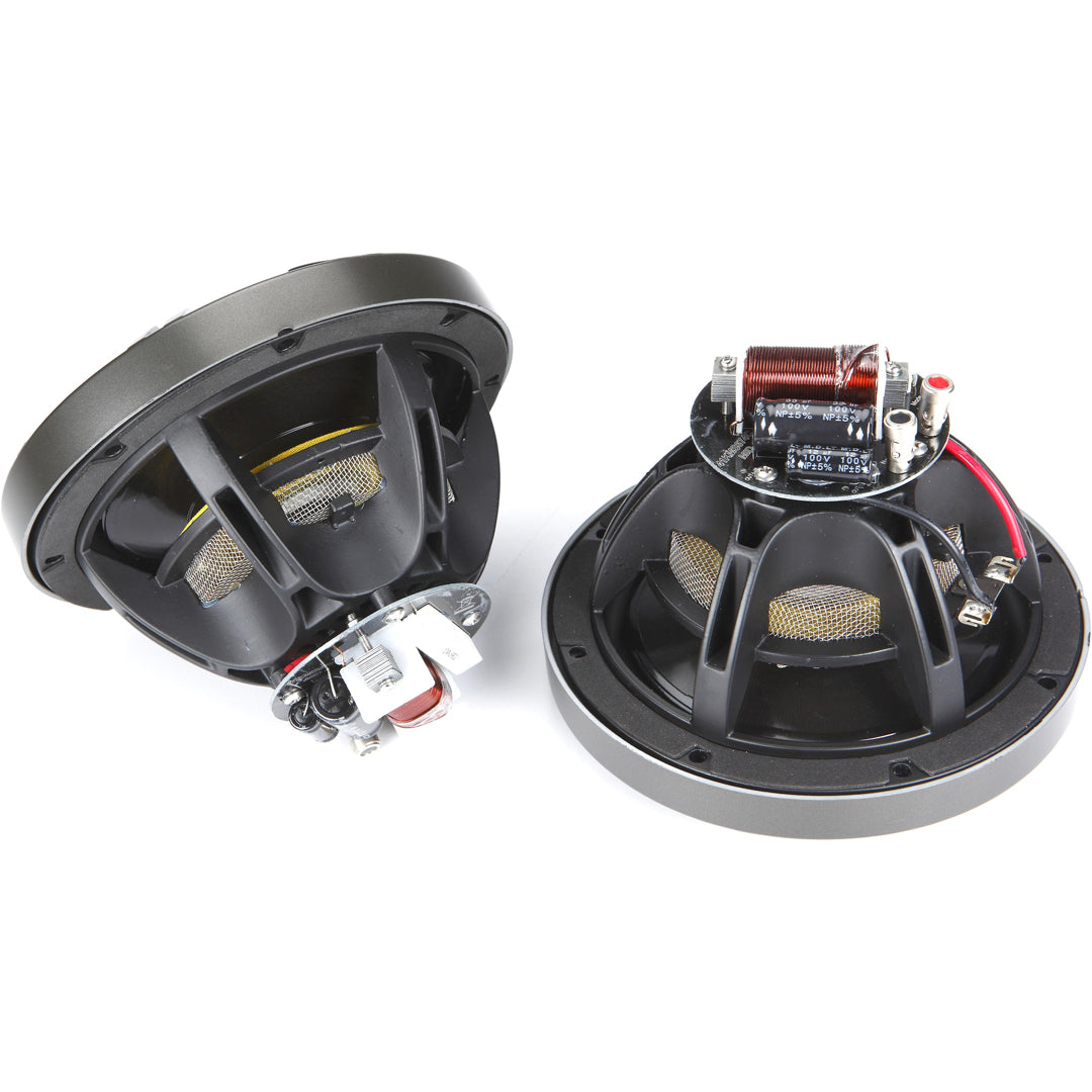 Kicker KMS674C, KMS67 6.75" (165mm) High-Efficiency Marine Component System, Charcoal, 4-Ohm (41KMS674C)
