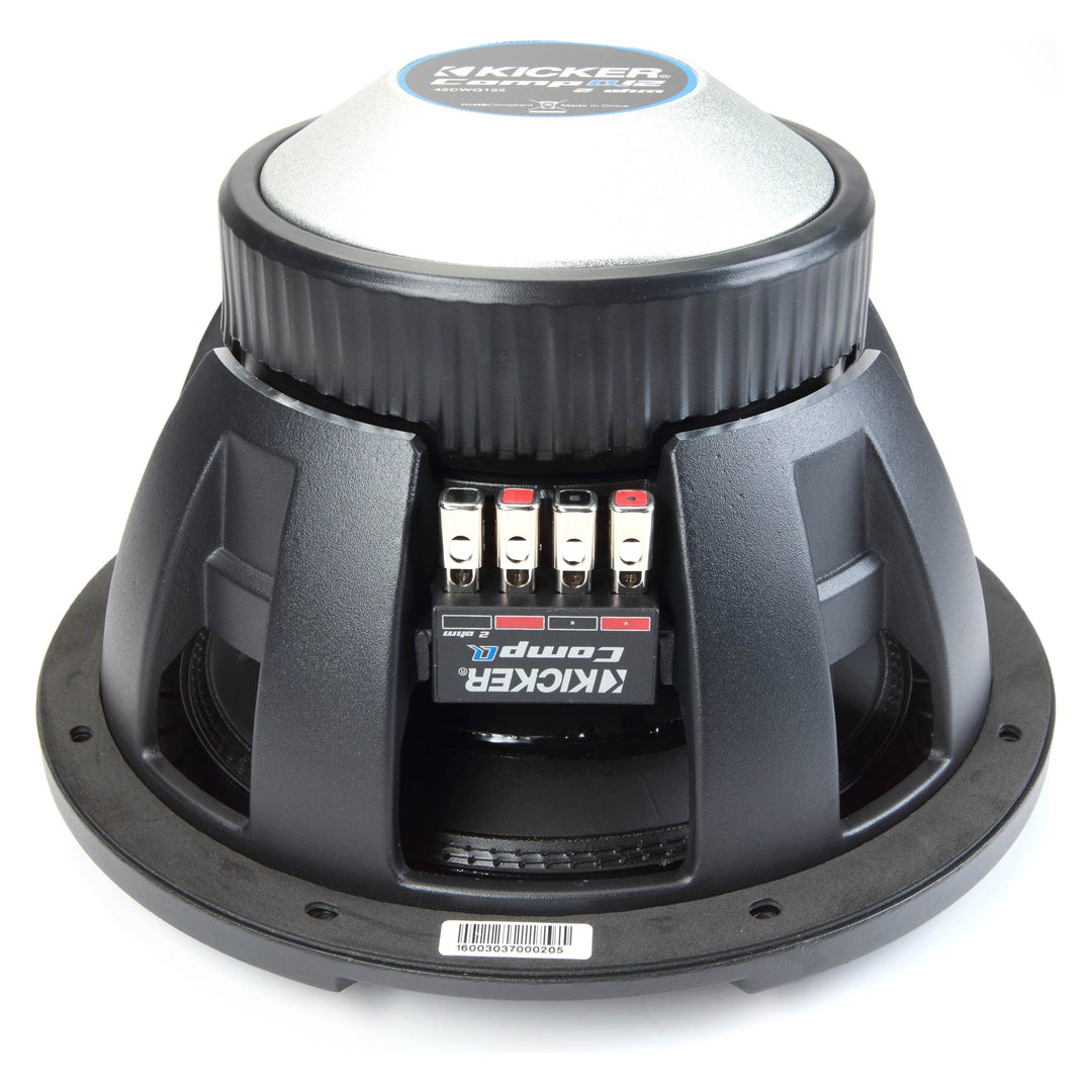 Kicker CWQ122, CompQ 12" Dual Voice Coil Subwoofer 2-Ohm, 850W (42CWQ122)
