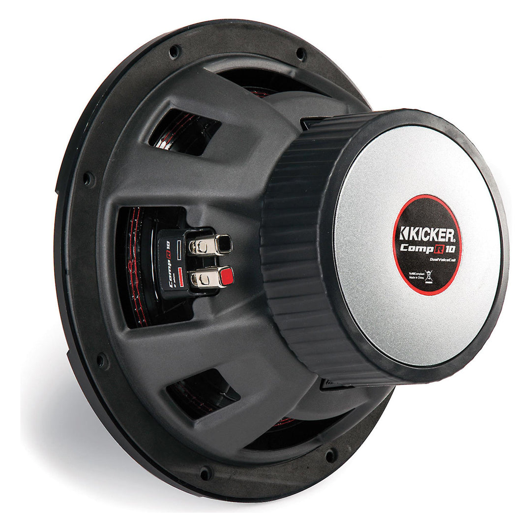 Kicker CWR104, CompR 10" Dual Voice Coil Subwoofer 4-Ohm, 400W (43CWR104)
