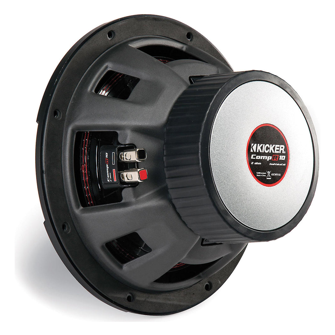 Kicker CWR102, CompR 10" Dual Voice Coil Subwoofer 2-Ohm, 400W (43CWR102)