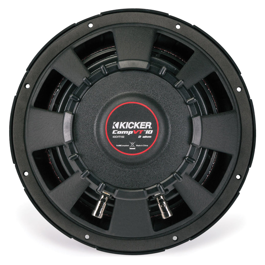 Kicker CVT102, CompVT 10" Single Voice Coil Subwoofer 2-Ohm, 350W (43CVT102)