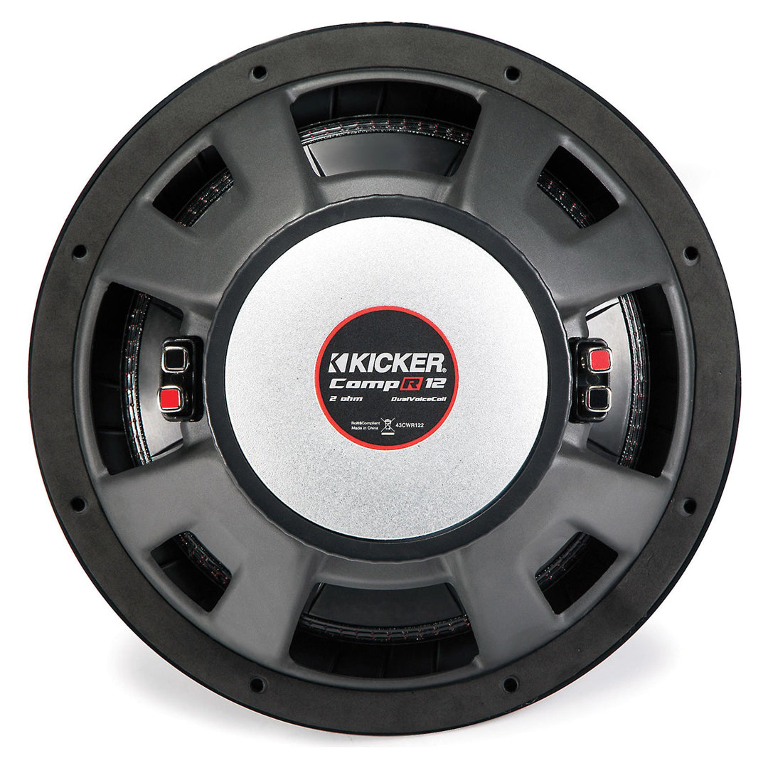 Kicker CWR122, CompR 12" Dual Voice Coil Subwoofer 2-Ohm, 500W (43CWR122)