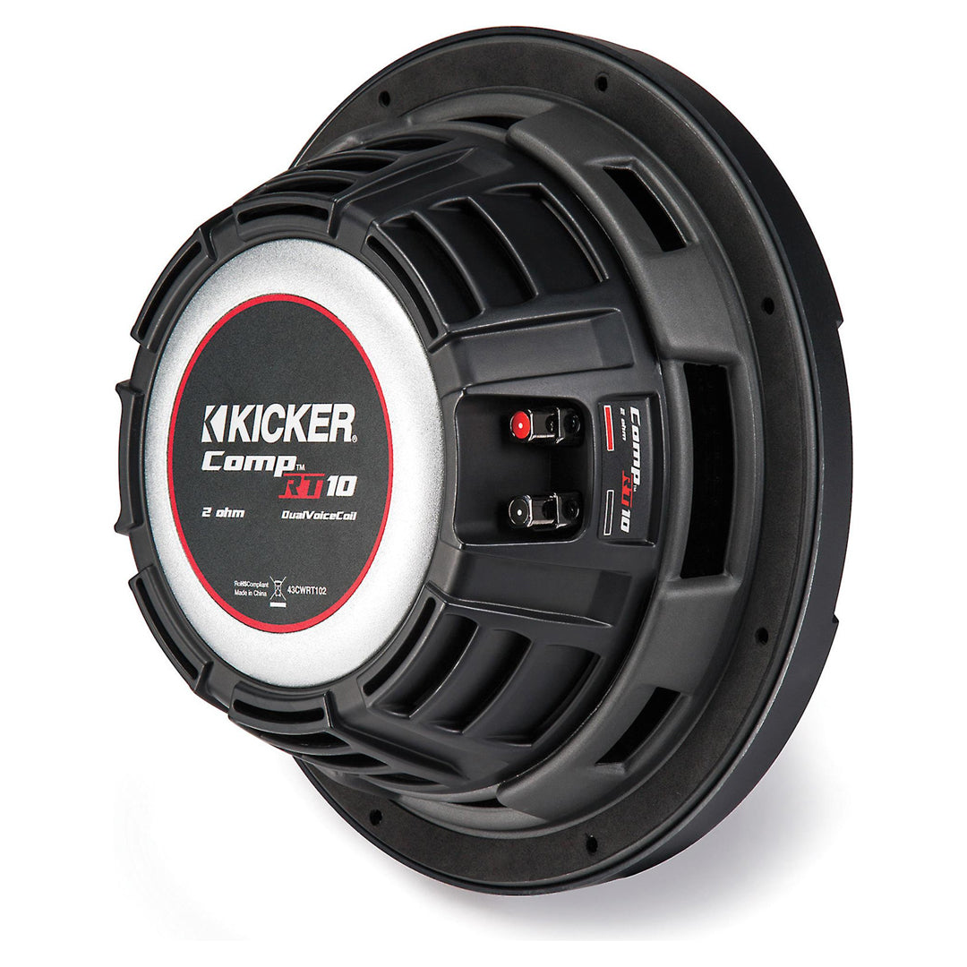 Kicker CWRT102, CompRT 10" Dual Voice Coil Subwoofer 2-Ohm, 400W (43CWRT102)