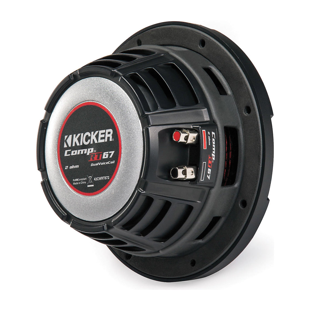 Kicker CWRT672, CompRT 6.75" Dual Voice Coil Subwoofer 2-Ohm, 150W (43CWRT672)